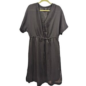 Mossimo Black Dress With Slip XXL V-Neck Tie Waist Polyester‎ Lightweight